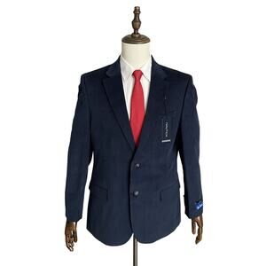 Nautica Sport Coat Men's 42 Regular Corduroy Modern Fit Stretch Dark Blue NEW